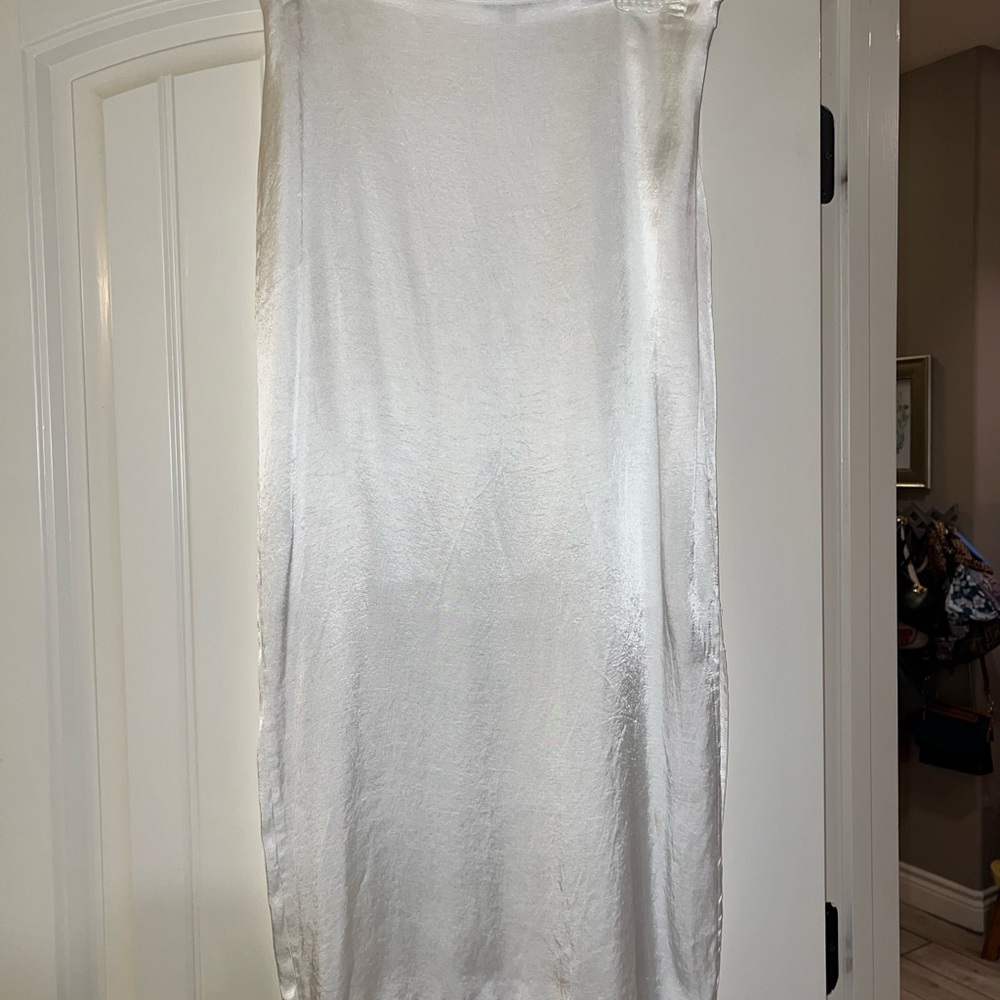 Elegant Silver Maxi Skirt